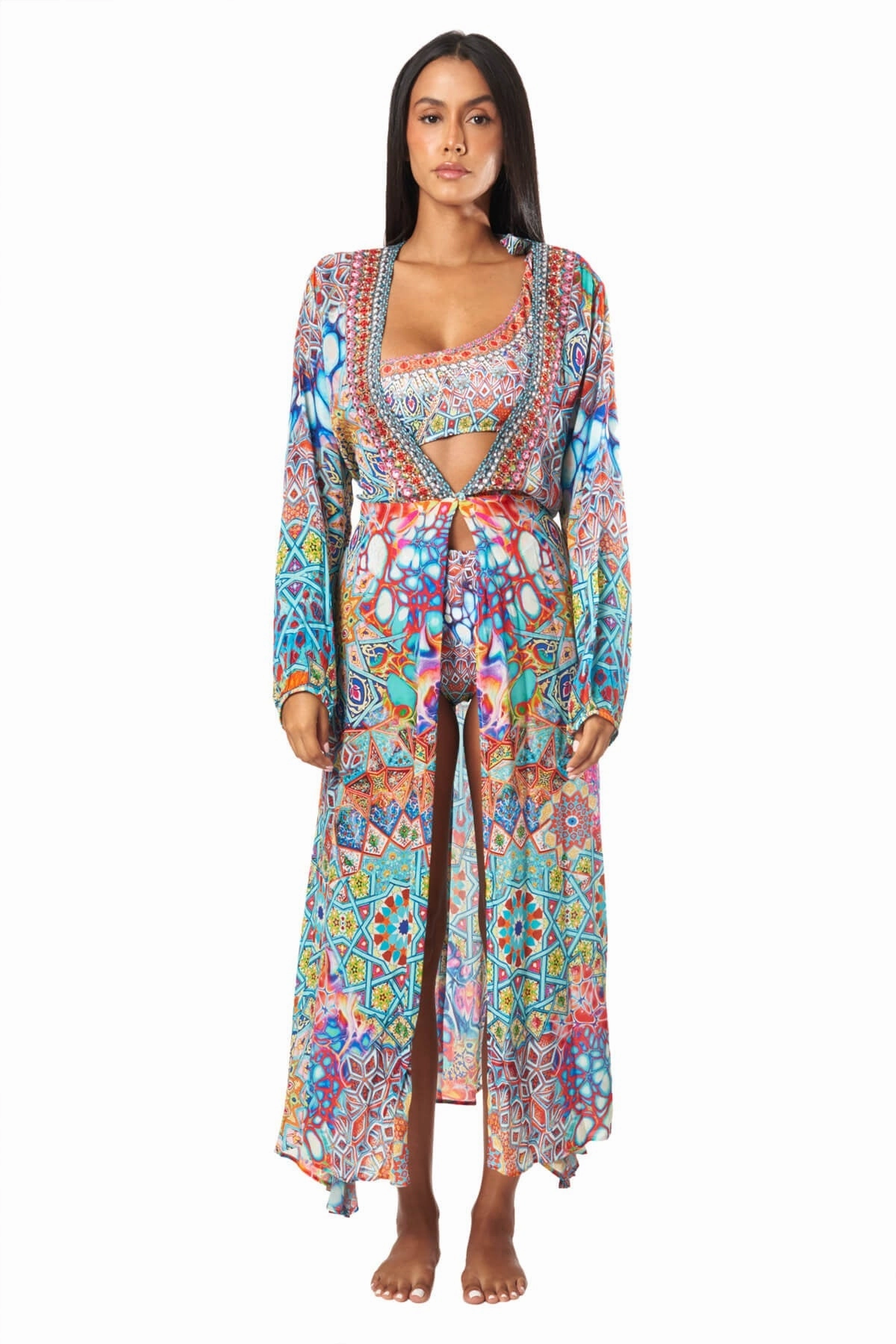 Savetta Wrap 2 Way Sleeve Maxi Dress