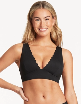 Scallop Longline Tri Bikini Top - Black Sea Level - Sea Level swimwear clearance