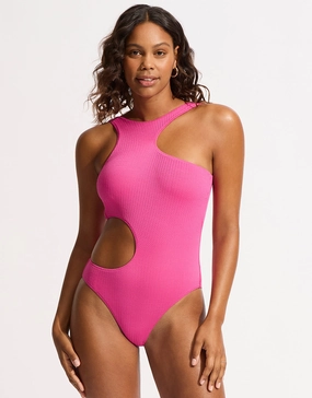 Sea Dive Cut Out Swimsuit - Fuchsia Rose Seafolly - Seafolly bikinis sale