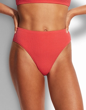 Sea Dive High Rise Bikini Pant - Fiesta Coral Swim Womens - swimsuits outlet