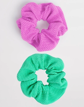 Sea Dive Scrunchy 2 Pack - Jade and Violet Seafolly - Seafolly bikinis sale