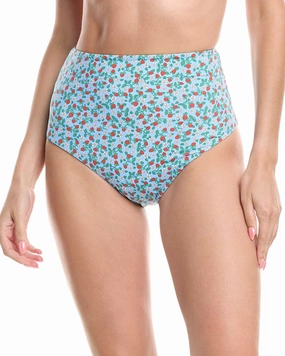 SEA NY Lilly Print High-Waist Bikini Bottom Swim Womens - plunge bikinis sale