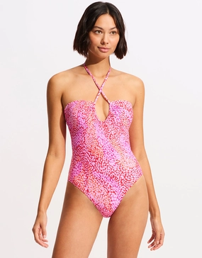 Sea Skin Bandeau Swimsuit - Fuchsia Rose Seafolly - Seafolly bikinis sale