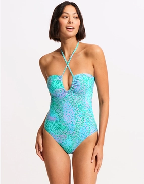 Sea Skin Bandeau Swimsuit - Vivid Green Seafolly - Seafolly bikinis sale