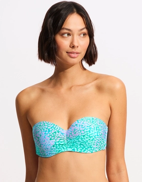 Sea Skin Bustier Bandeau Bikini Top - Vivid Green Seafolly - Seafolly bikinis sale