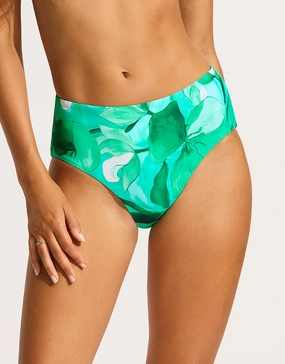 Secret Garden High Waist Bikini Pant - Jade Seafolly - Seafolly bikinis sale