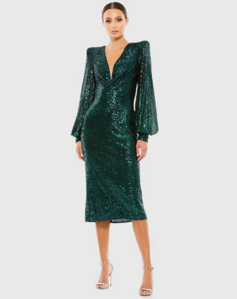 Sequin Sleeved Dress