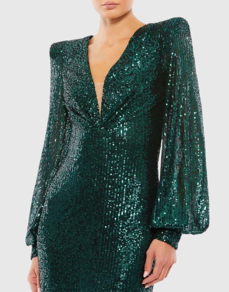 Sequin Sleeved Dress