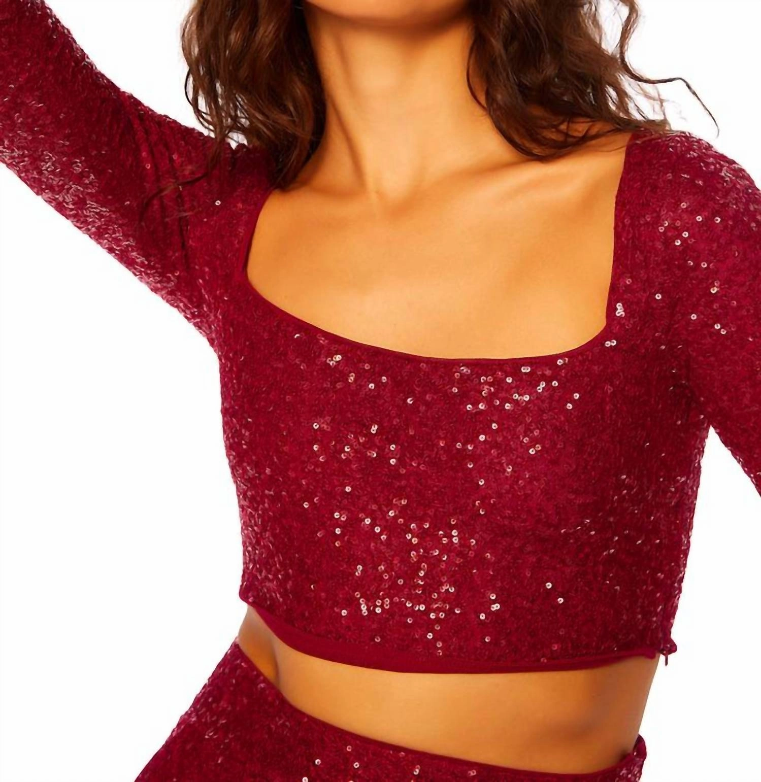 Sequin Square Top In Berries
