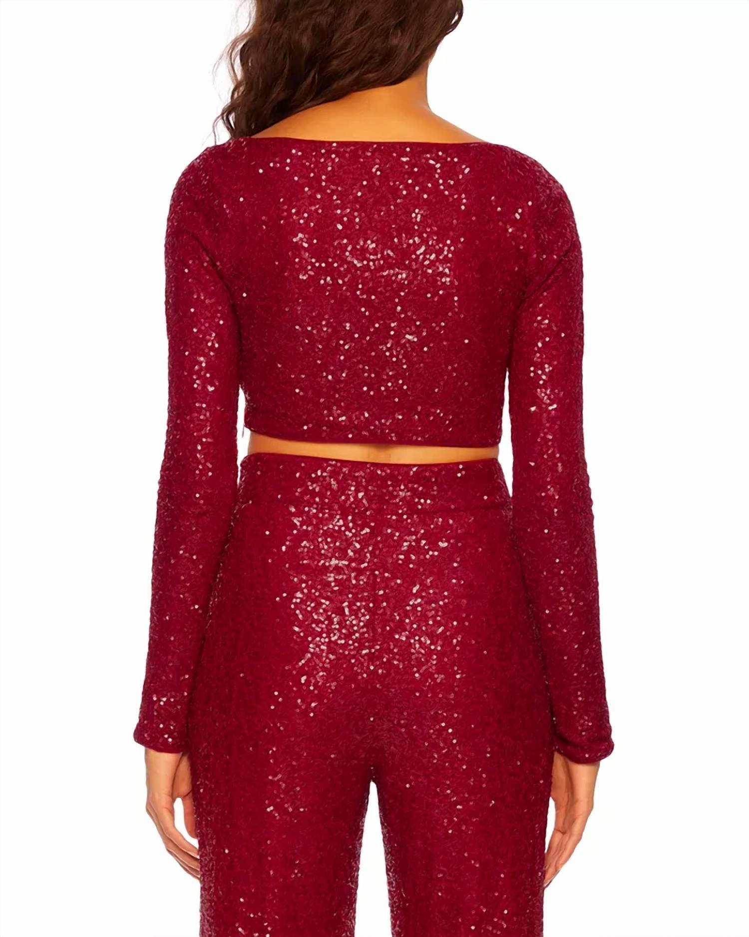 Sequin Square Top In Berries