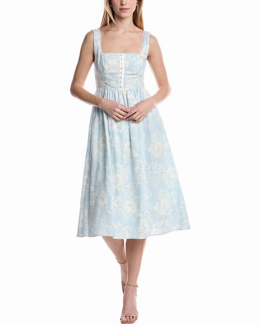 Seraphina Linen-Blend Midi Dress