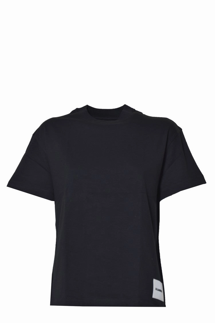 Set Of 3 Black Cotton T-Shirts