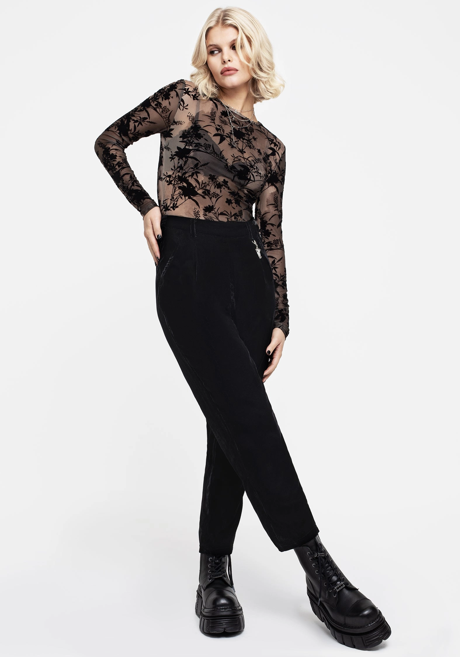 Shadow Velour Tapered Trousers