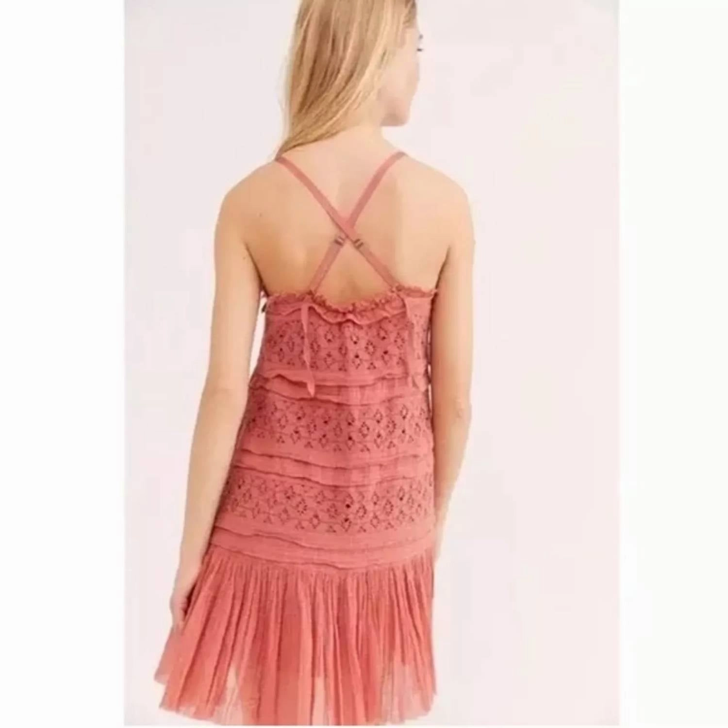 Shailee Cotton Lace Dress In Copper Rose
