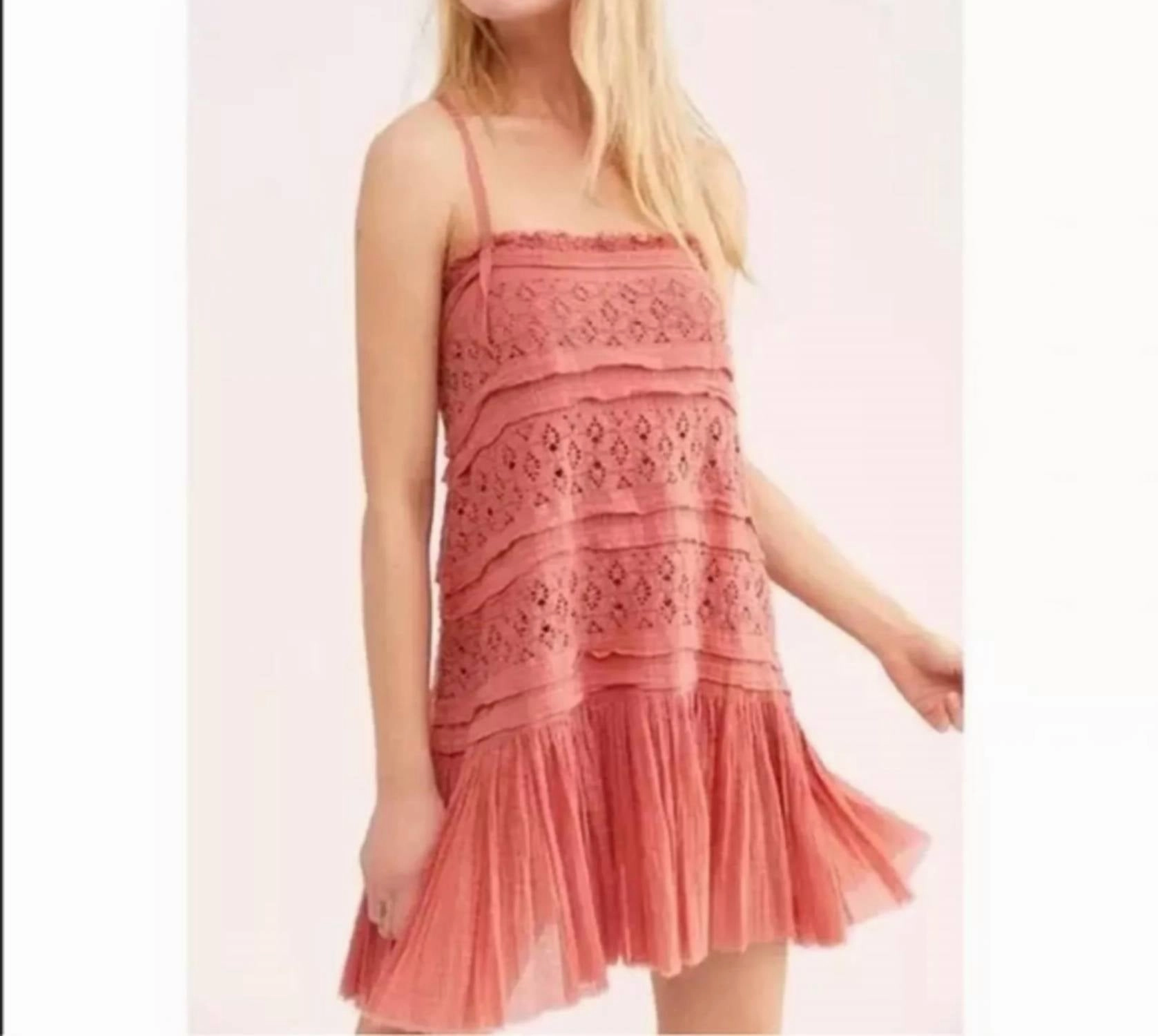 Shailee Cotton Lace Dress In Copper Rose