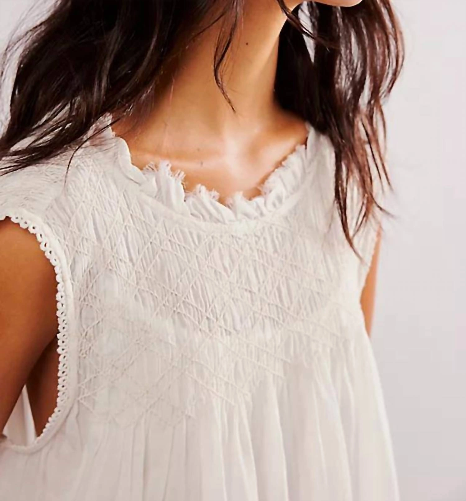 Shea Solid Mini Dress In Ivory