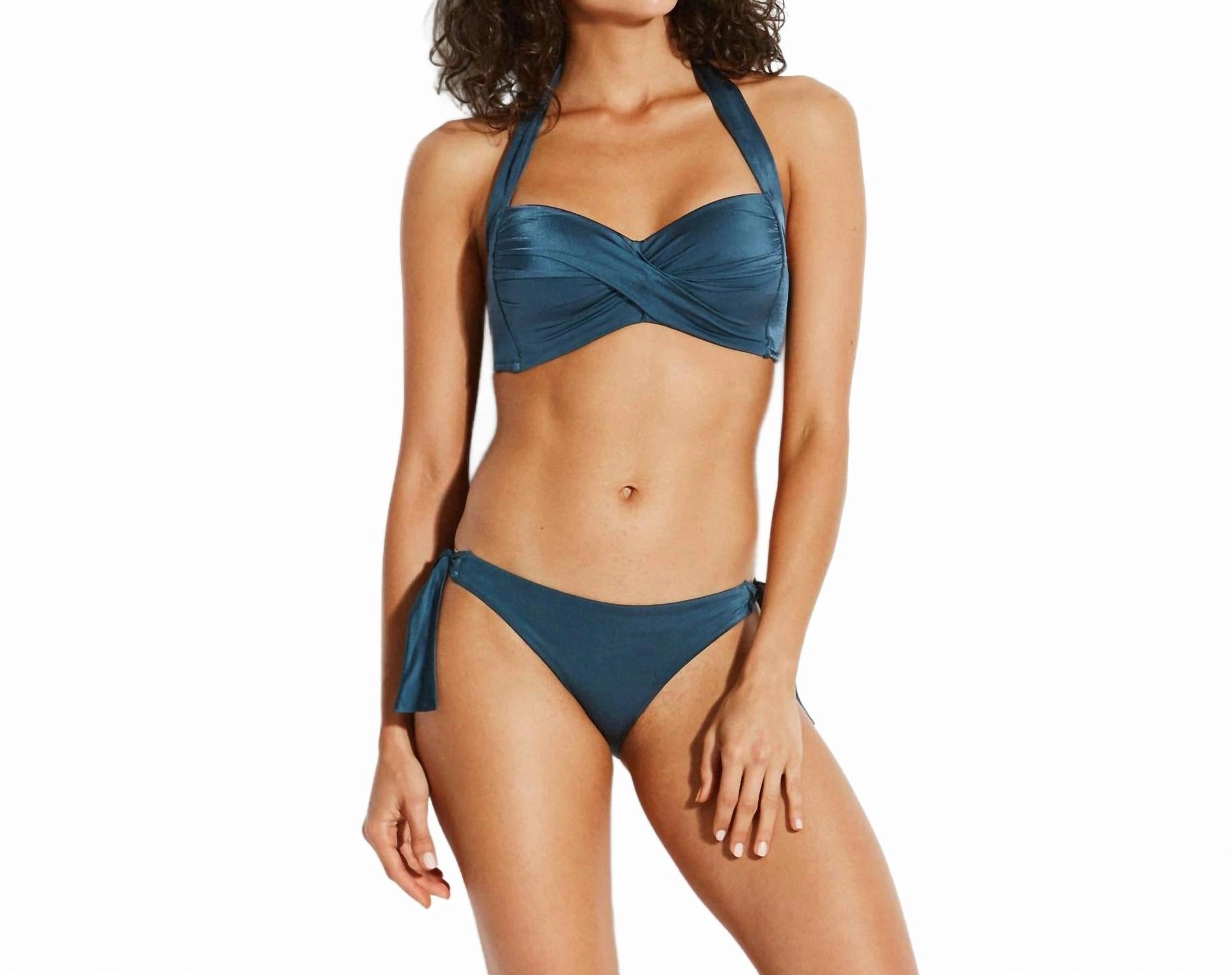 Shine On Hipster Tie Side Bikini Bottom In Blueprint