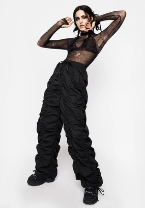 Shockwork Ruched Wide Leg Trousers Bottoms Womens - women's jeans sale