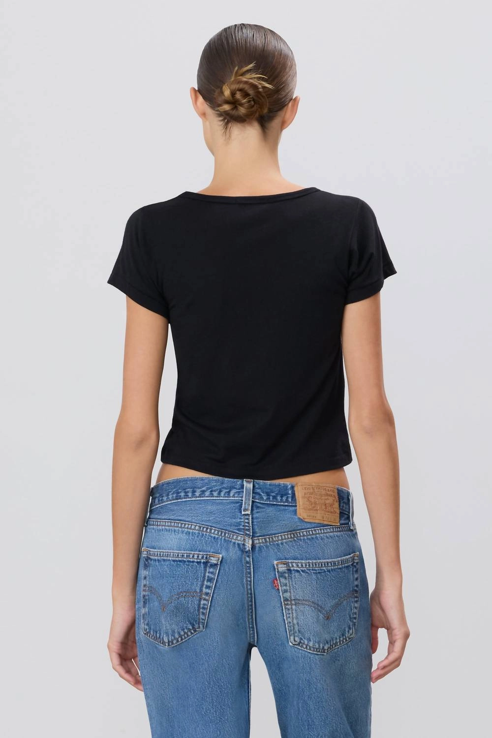 Short Sleeve Baby Tee In Black