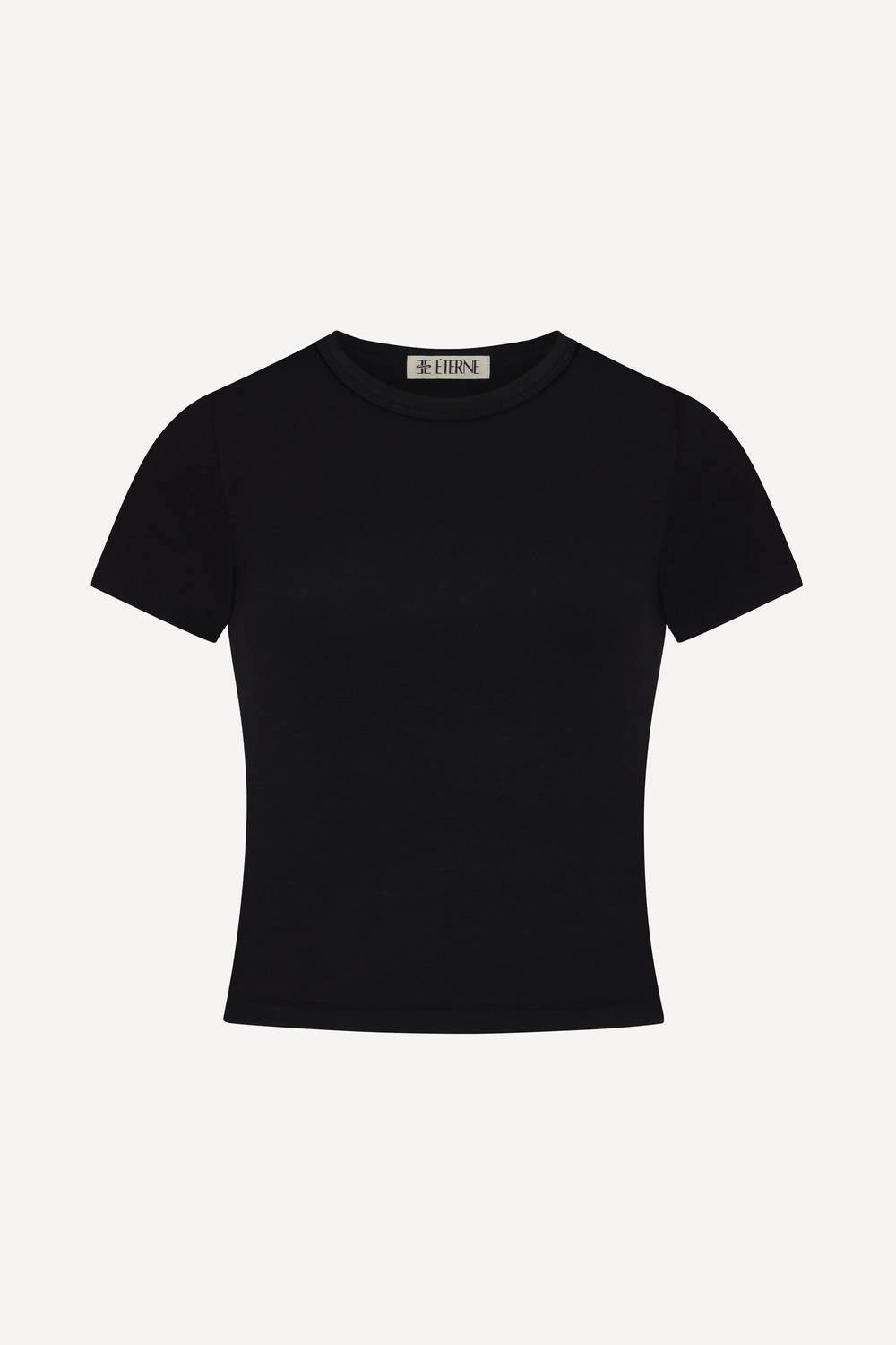 Short Sleeve Baby Tee In Black