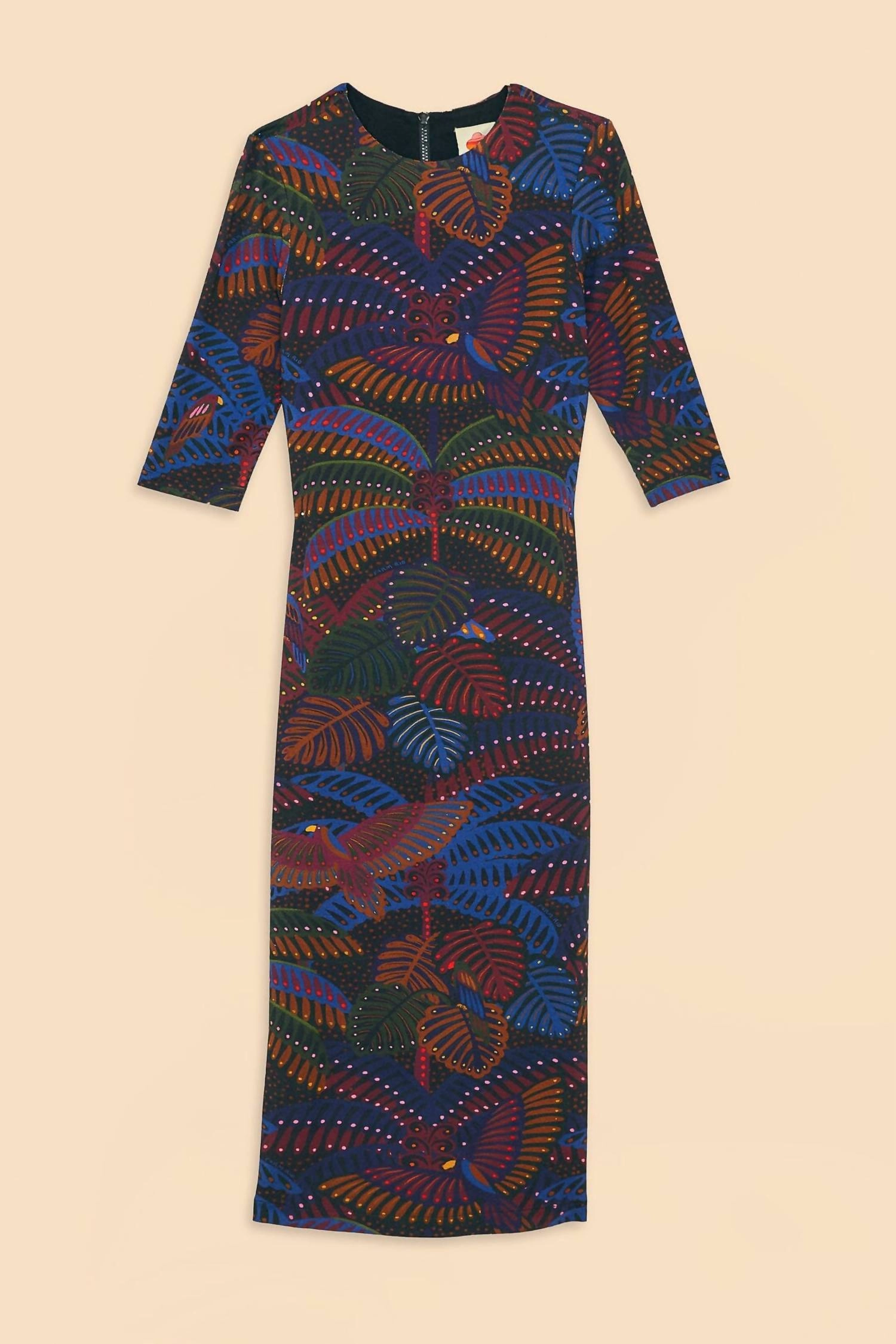 Short Sleeve Midi Dress In Black Midnight Island