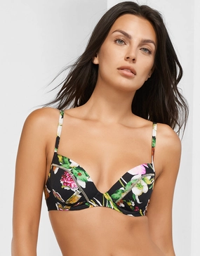 Siciliana Underwired Moulded Bikini Top - Black-Brights Maryan Mehlhorn - Maryan Mehlhorn dresses