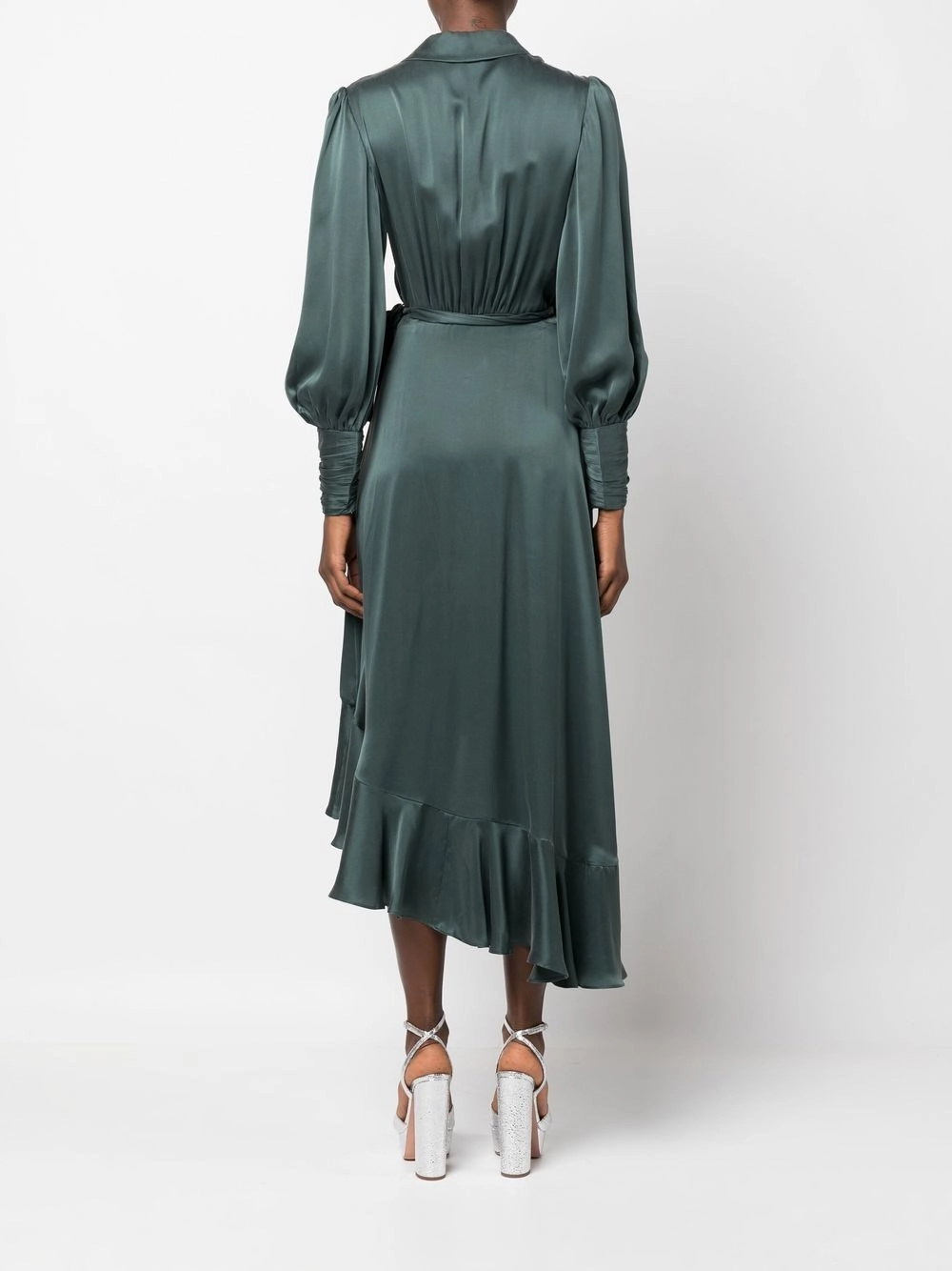 Silk midi wrap dress