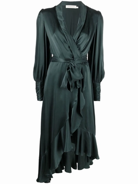 Silk midi wrap dress wedding dresses promo