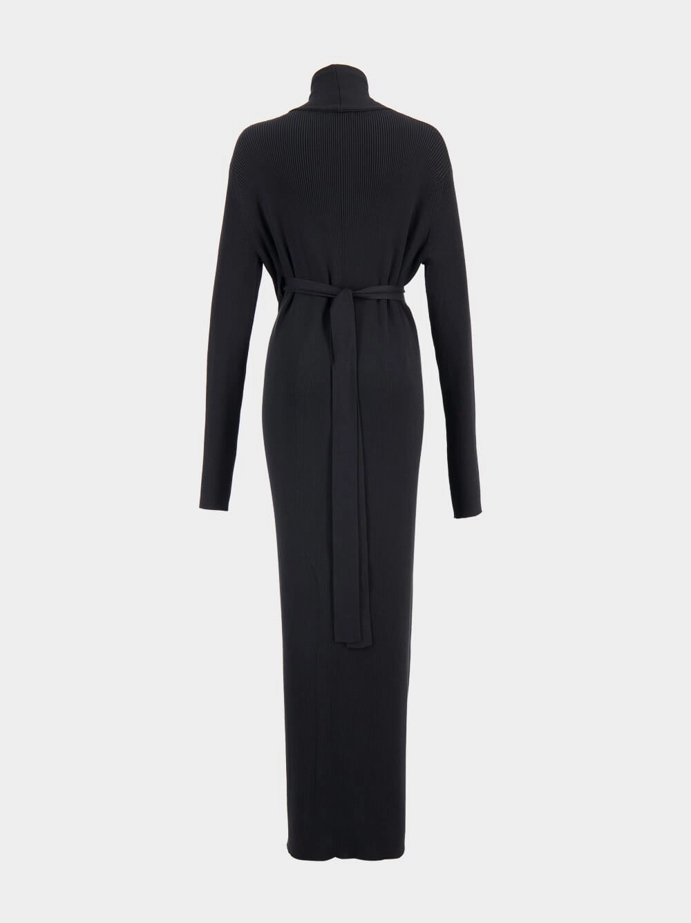 Silk Ribbed Knit V-Neck Dress