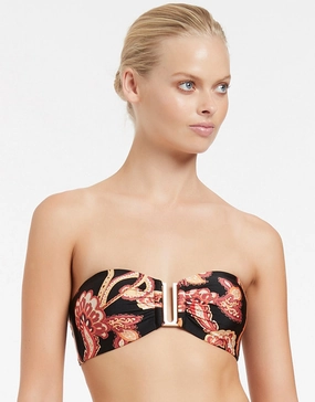 Silk Road Bandeau Bikini Top - Black Jets - Jets swimwear best price
