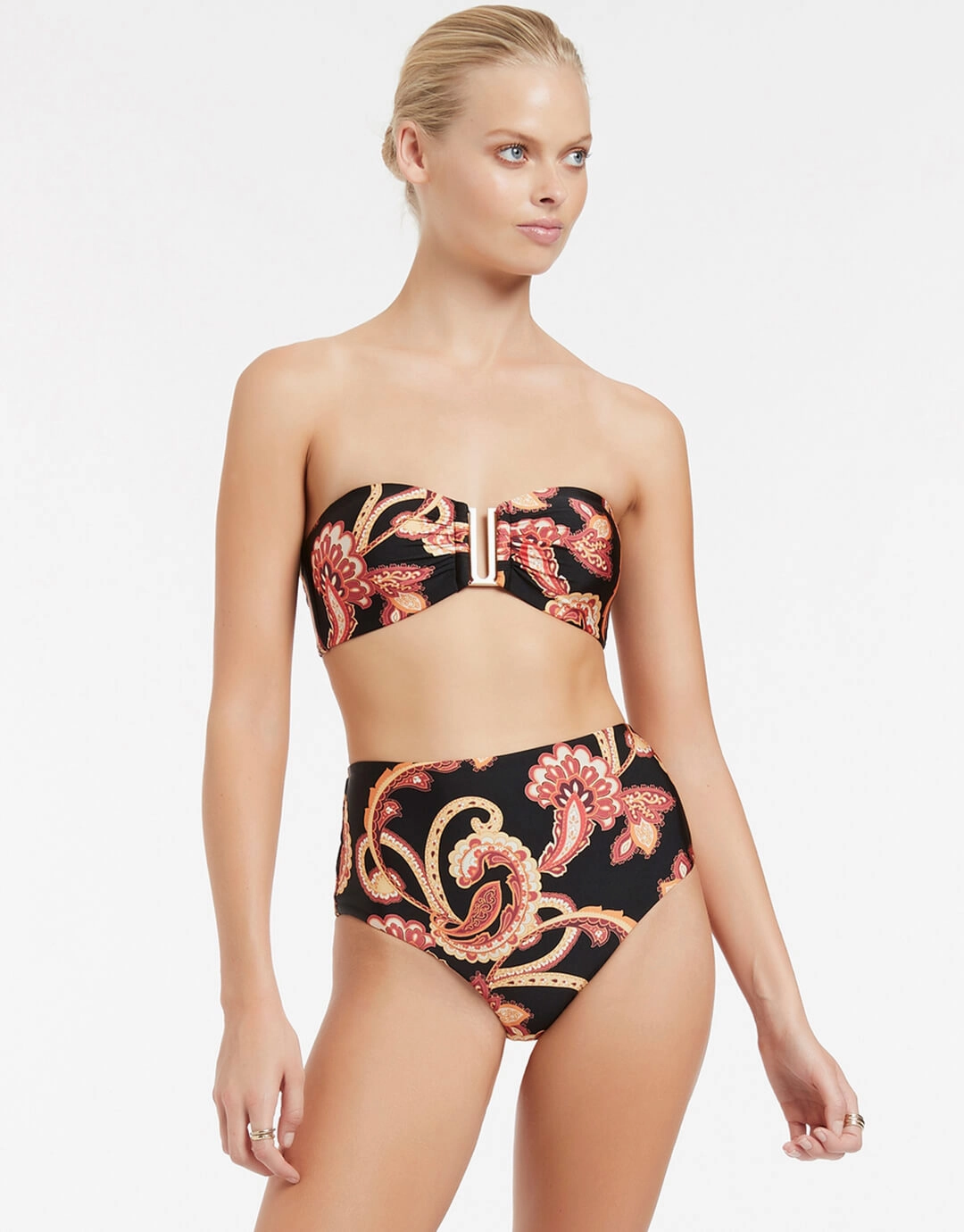 Silk Road High Waist Bikini Pant - Black