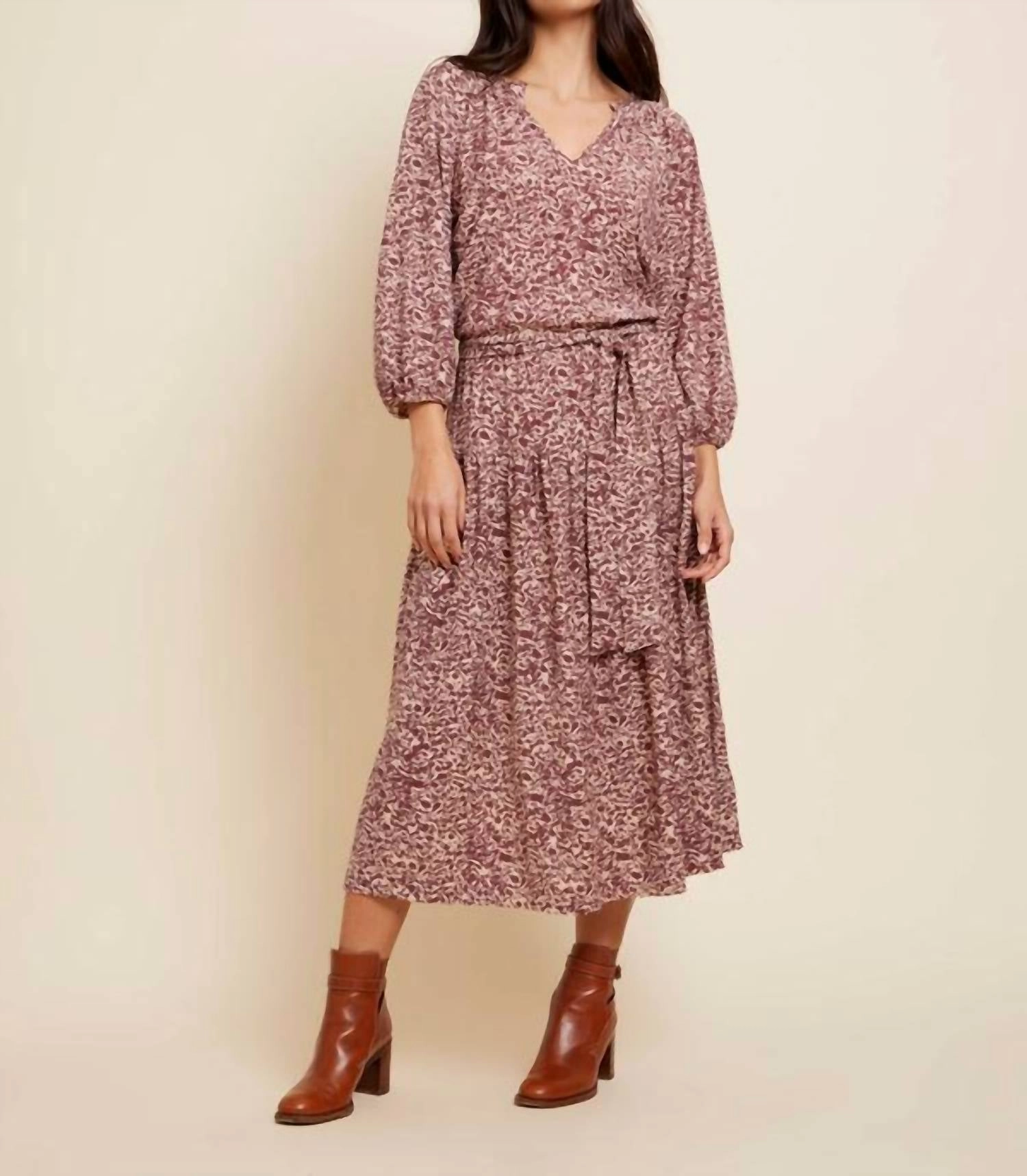 Simona Dress In Brown