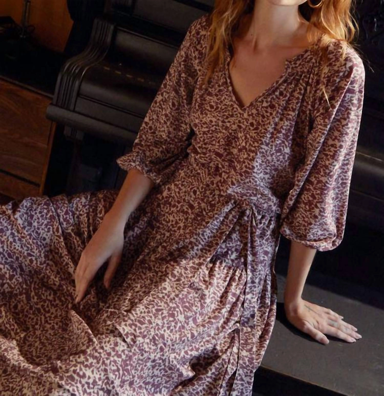 Simona Dress In Brown