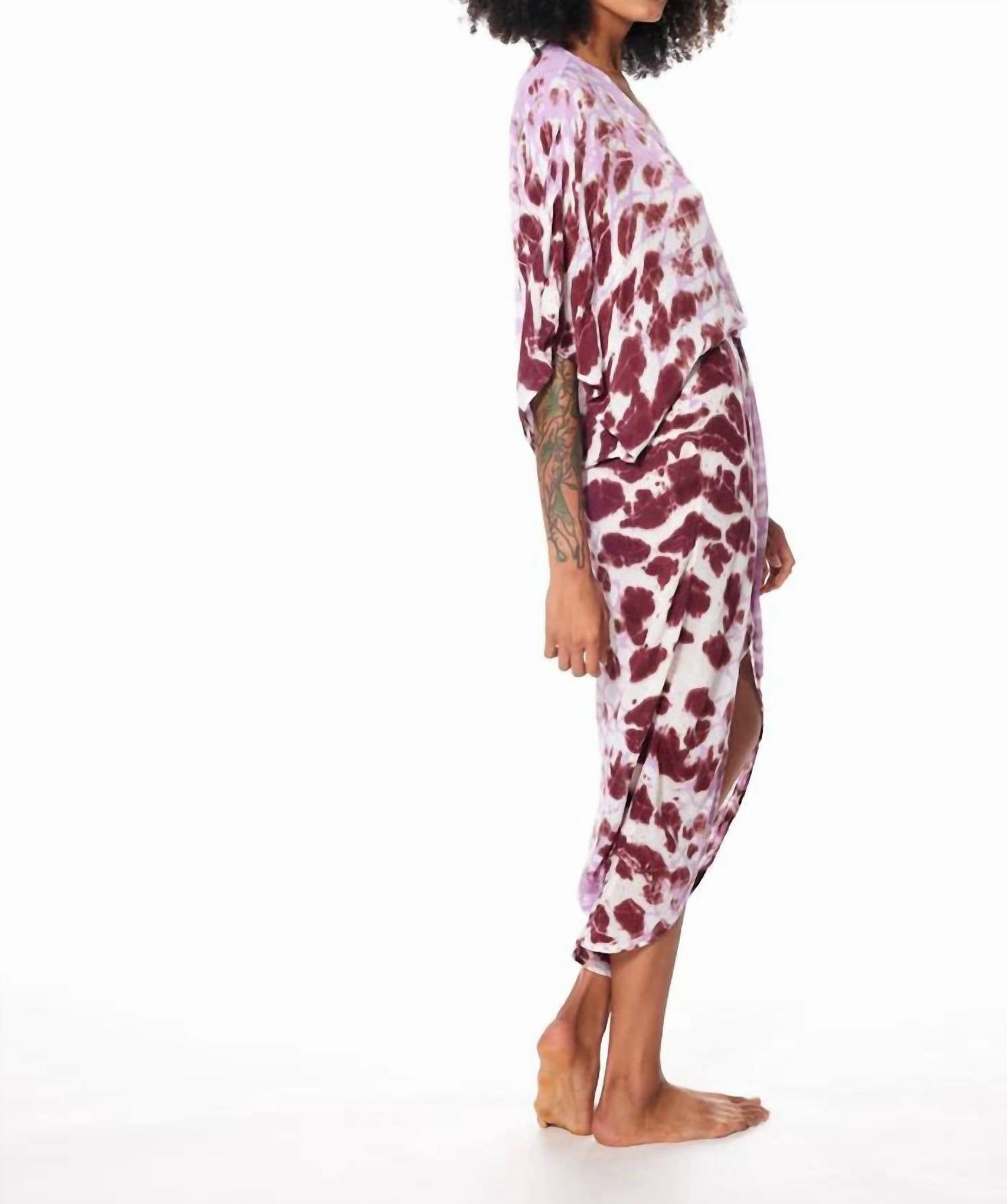 Siren Maxi Feather Gauze Dress in Date Boa