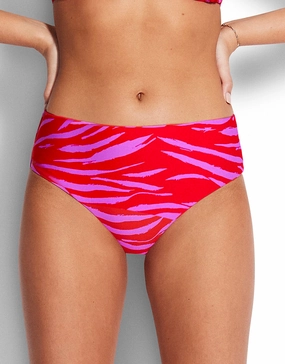 Skin Deep Wide Side Retro Bikini Pant - Mandarin Red Swim Womens - swimsuits outlet