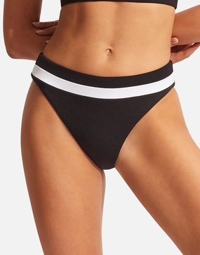 Slice of Splice High Rise Bikini Pant - Black and White Seafolly - Seafolly bikinis sale