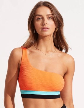 Slice of Splice One Shoulder Bikini Top - Tango Seafolly - Seafolly bikinis sale