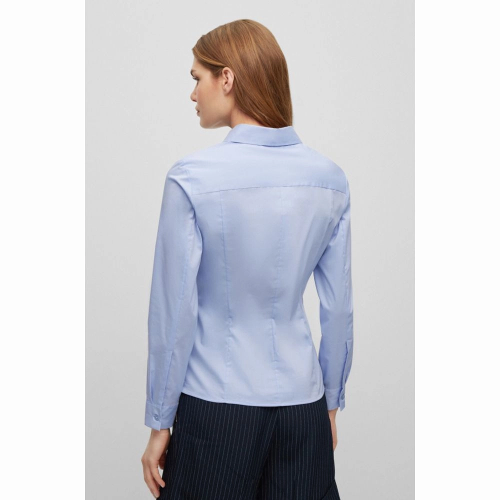 Slim-fit blouse in an organic-cotton blend