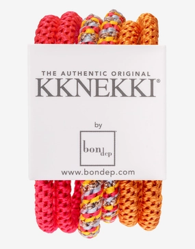 Slim Hair Tie Bundle - Orange and Pink Kknekki - Kknekki fashion outlet