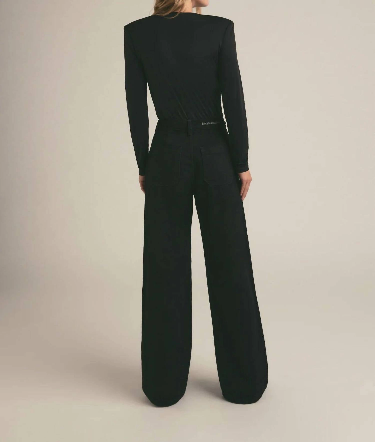 Slinky Date Blouse Bodysuit In Black