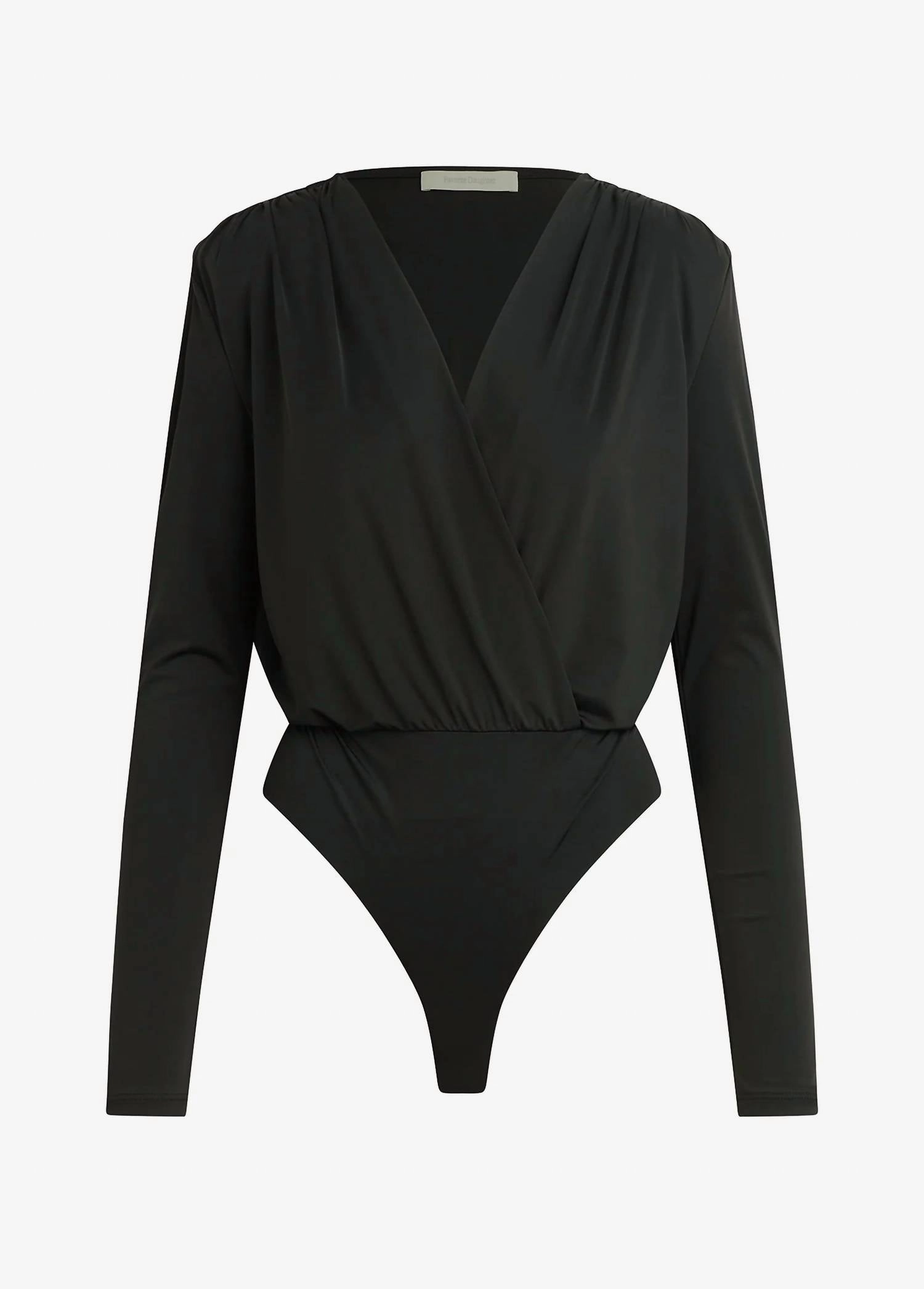 Slinky Date Blouse Bodysuit In Black