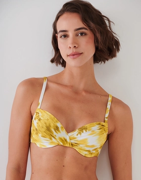 Soft Focus Florals Underwired Bikini Top - Vivid Yellow Maryan Mehlhorn - Maryan Mehlhorn dresses