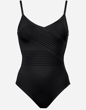Softline Wrap Swimsuit - Black Maryan Mehlhorn - Maryan Mehlhorn dresses