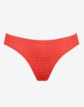 Solid Crush Ring Side Bikini Pant - Fiery Coral Watercult - Watercult swimsuits sale