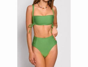 Solid Soma Bikini Top In Green Swim Womens - scoop neck swimsuits