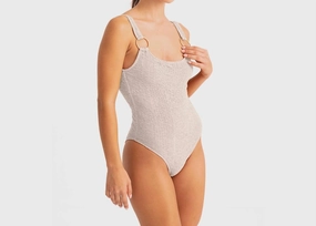Sonic Smock Swimsuit In White Swim Womens - sling swimsuits