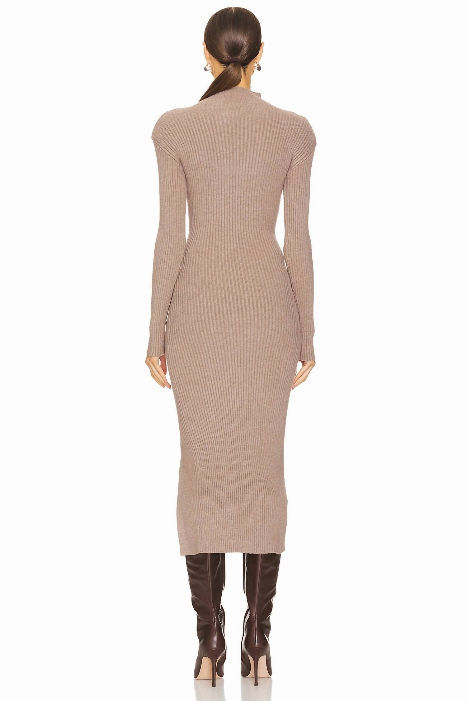 Soryn Sweater Dress In Taupe