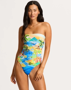South Pacific Bandeau Swimsuit - Turquoise Seafolly - Seafolly bikinis sale