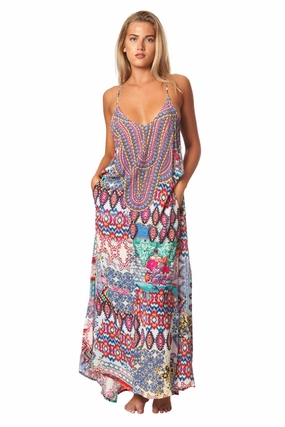 Spain T-Back Maxi Dress Swim Womens - push-up swimsuits cheap