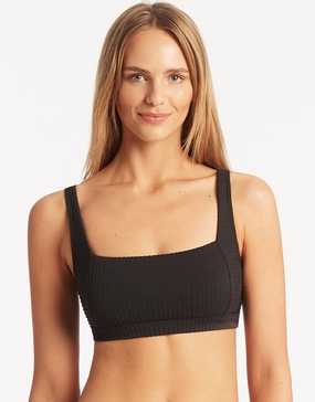 Spinnaker Square Neck Bikini Top - Black Swim Womens - one-pieces cheap